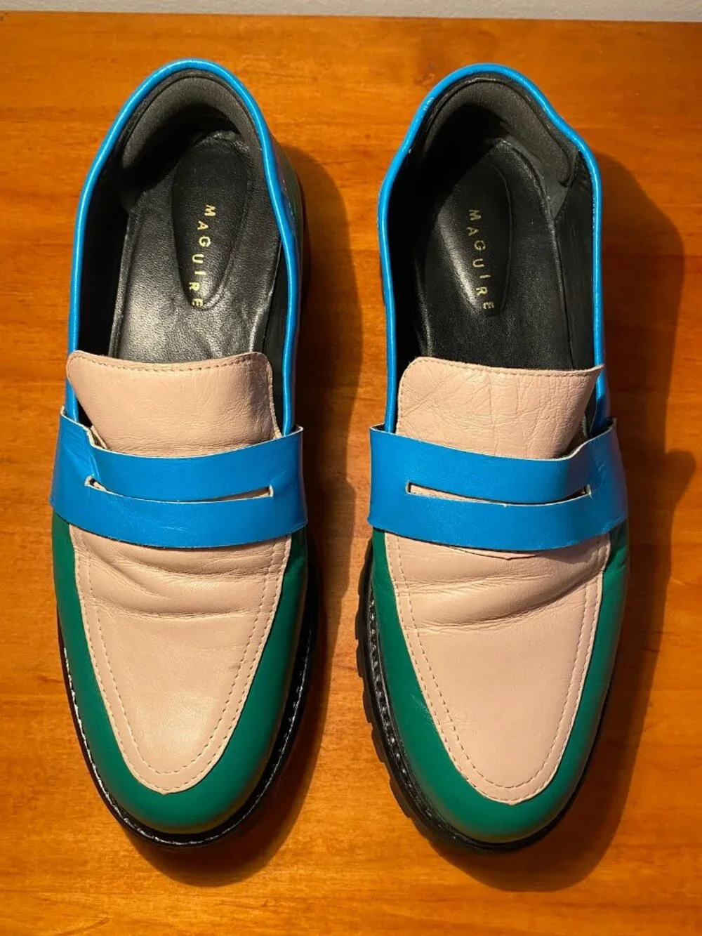 MAGUIRE Pastel Sintra Lollipop Chunky Loafer sz 39 Blue Green and Pink